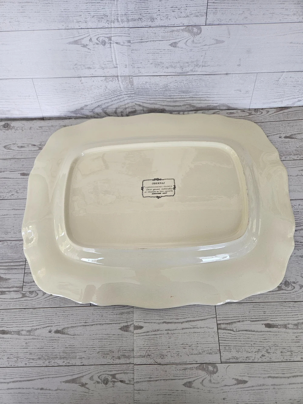 Vintage Sarreguemines France Obernai Rectangular Serving Platter Henri Loux